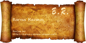 Barna Razmus névjegykártya